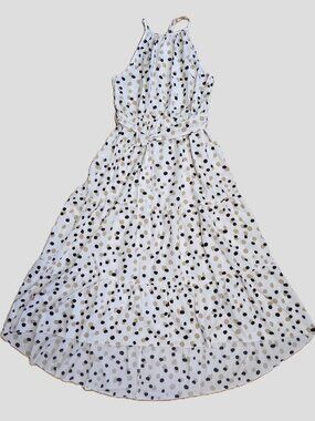 Polka Dot Sleeveless Midi Dress